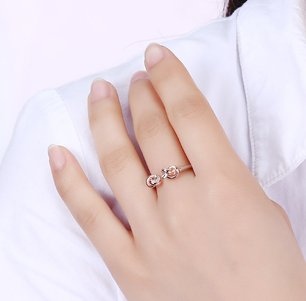 S925 Sterling Silver Open Chinese Ring