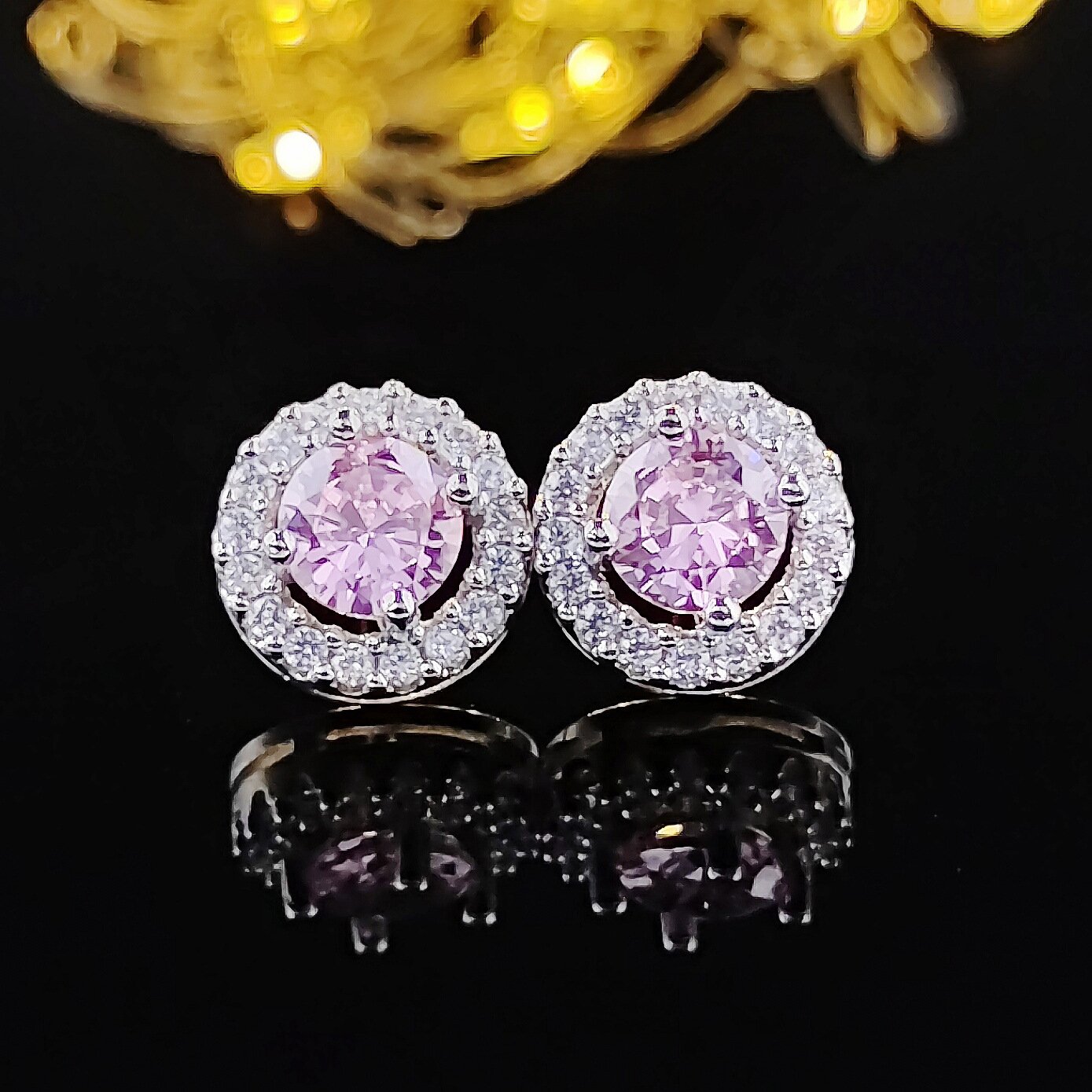 Pink Zircon Premium Women's Earrings