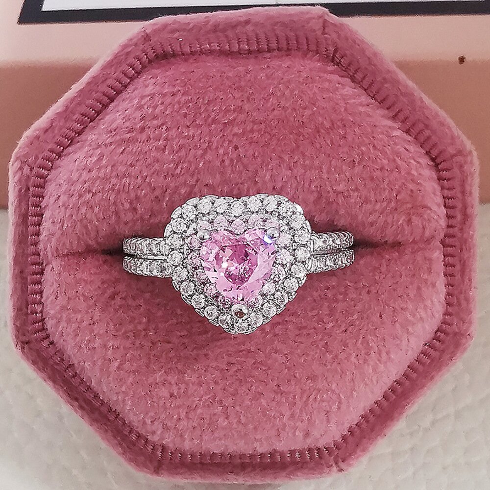Plain Circle Pink Premium Combination Ring
