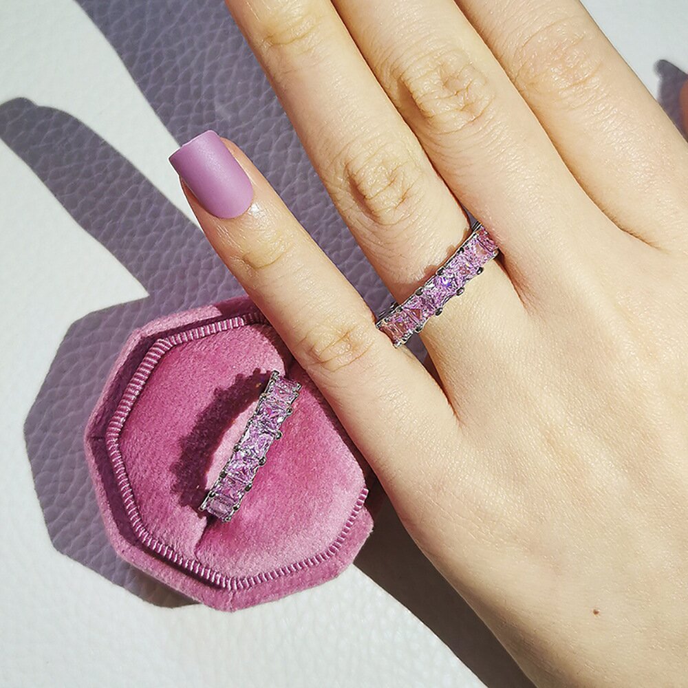 Plain Circle Pink Premium Combination Ring