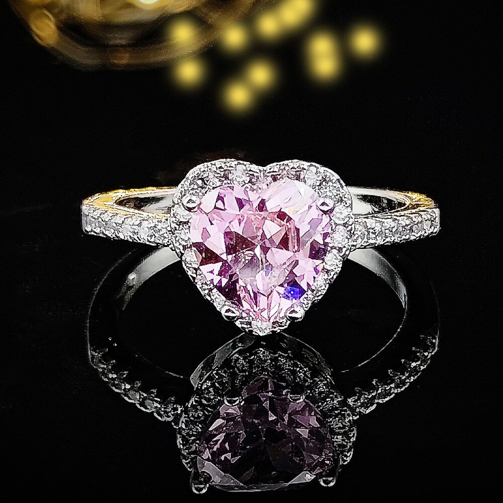 Plain Circle Pink Premium Combination Ring