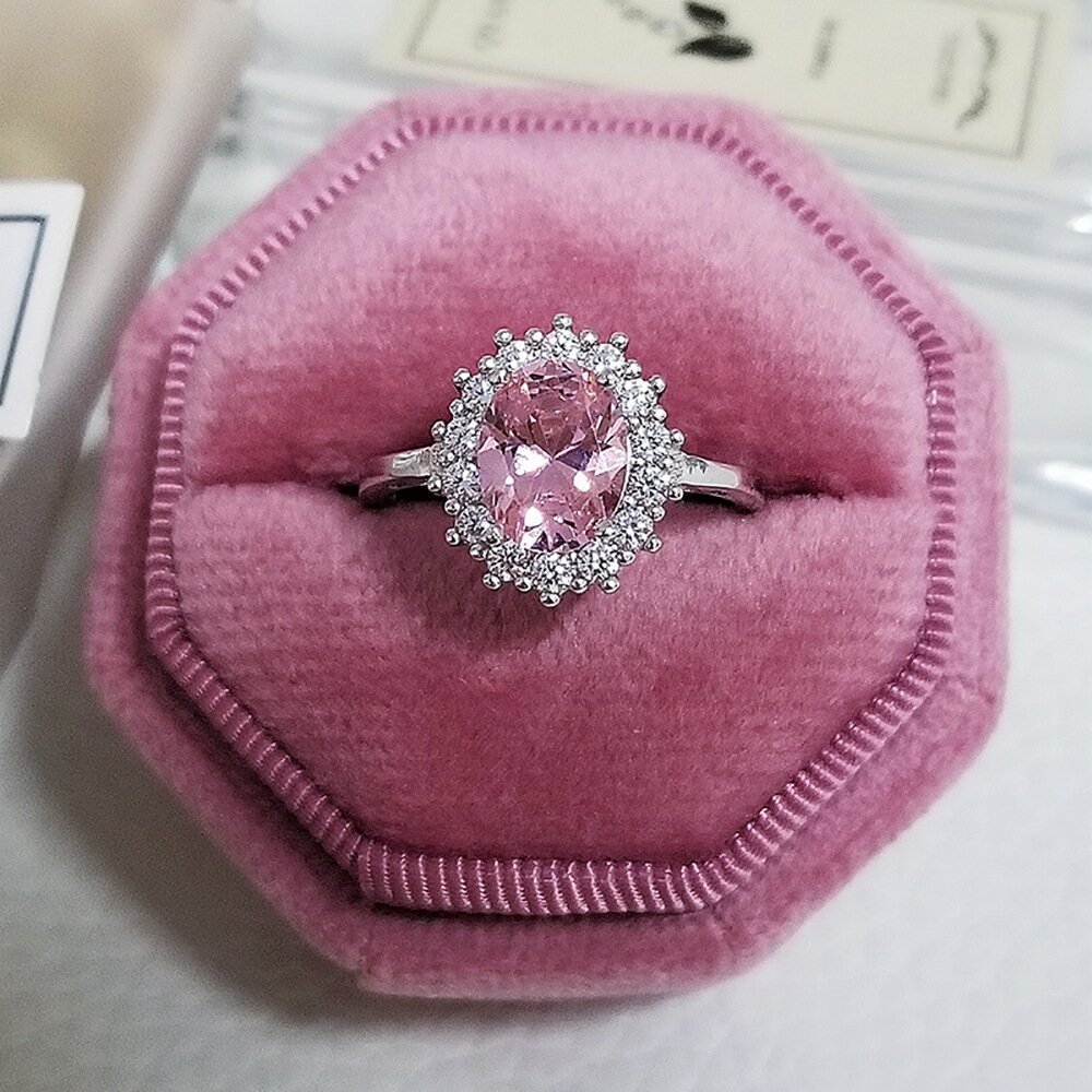 Plain Circle Pink Premium Combination Ring