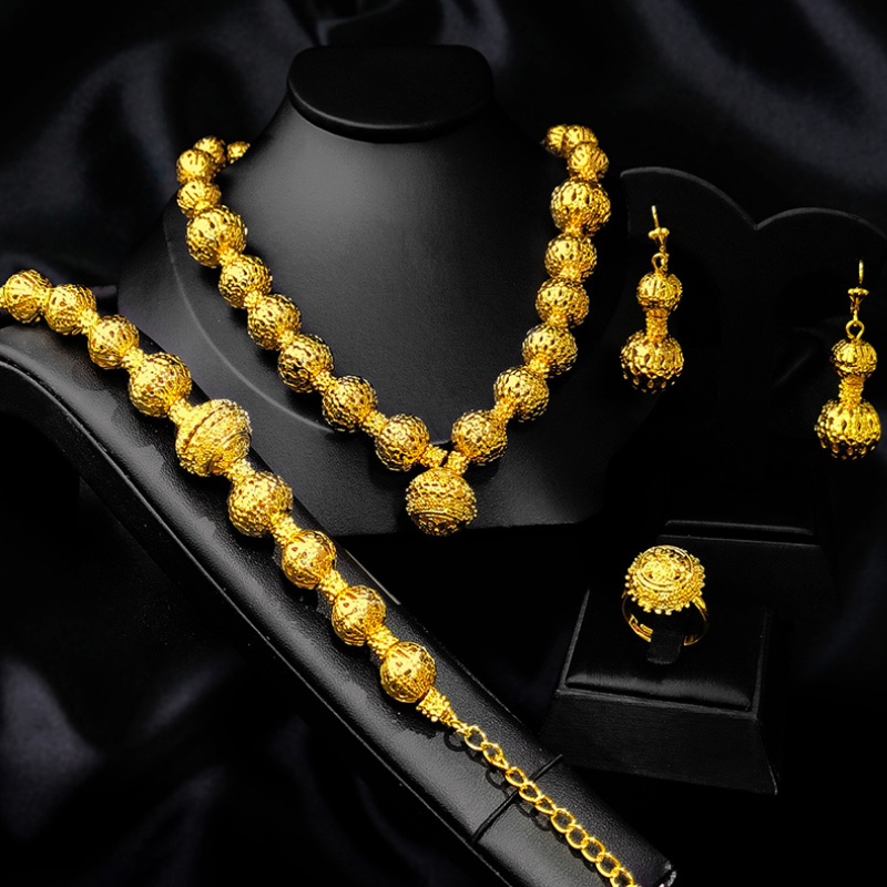 Wedding Zircon Pearl Four-Piece Jewelry Set