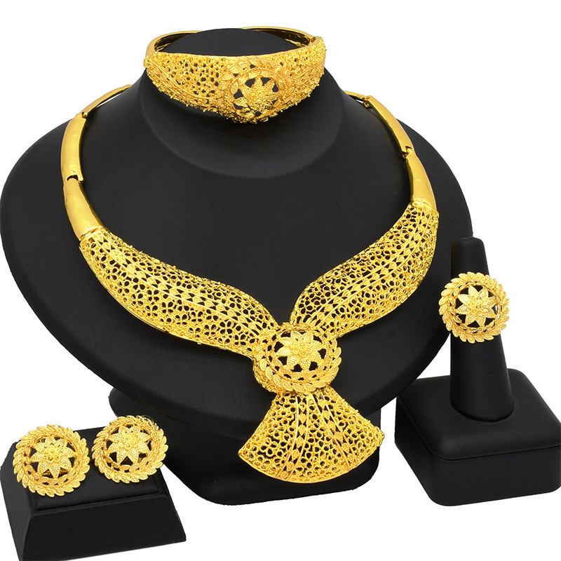 24K Gold-Plated Bridal Wedding Jewelry Set