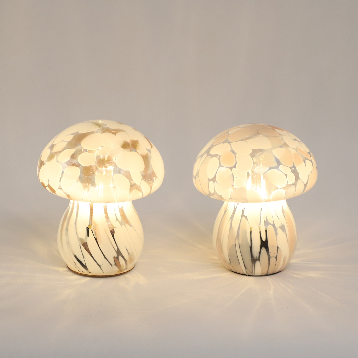 Clear Glass Mushroom Ambient Table Lamp
