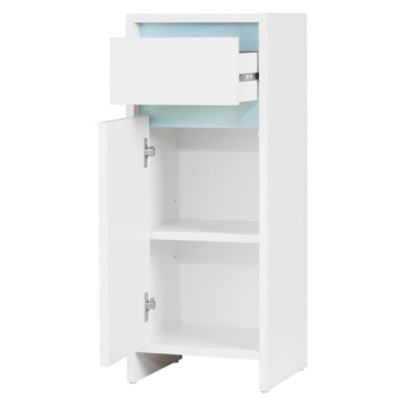 White Floor Standing Bathroom Cabinet with Doors