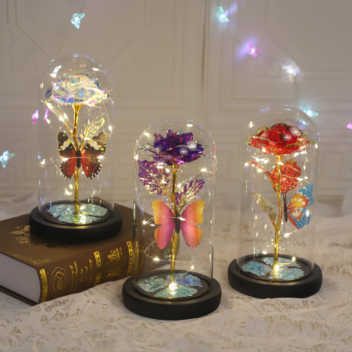 Color Rose LED Dome Valentine's Day Gift
