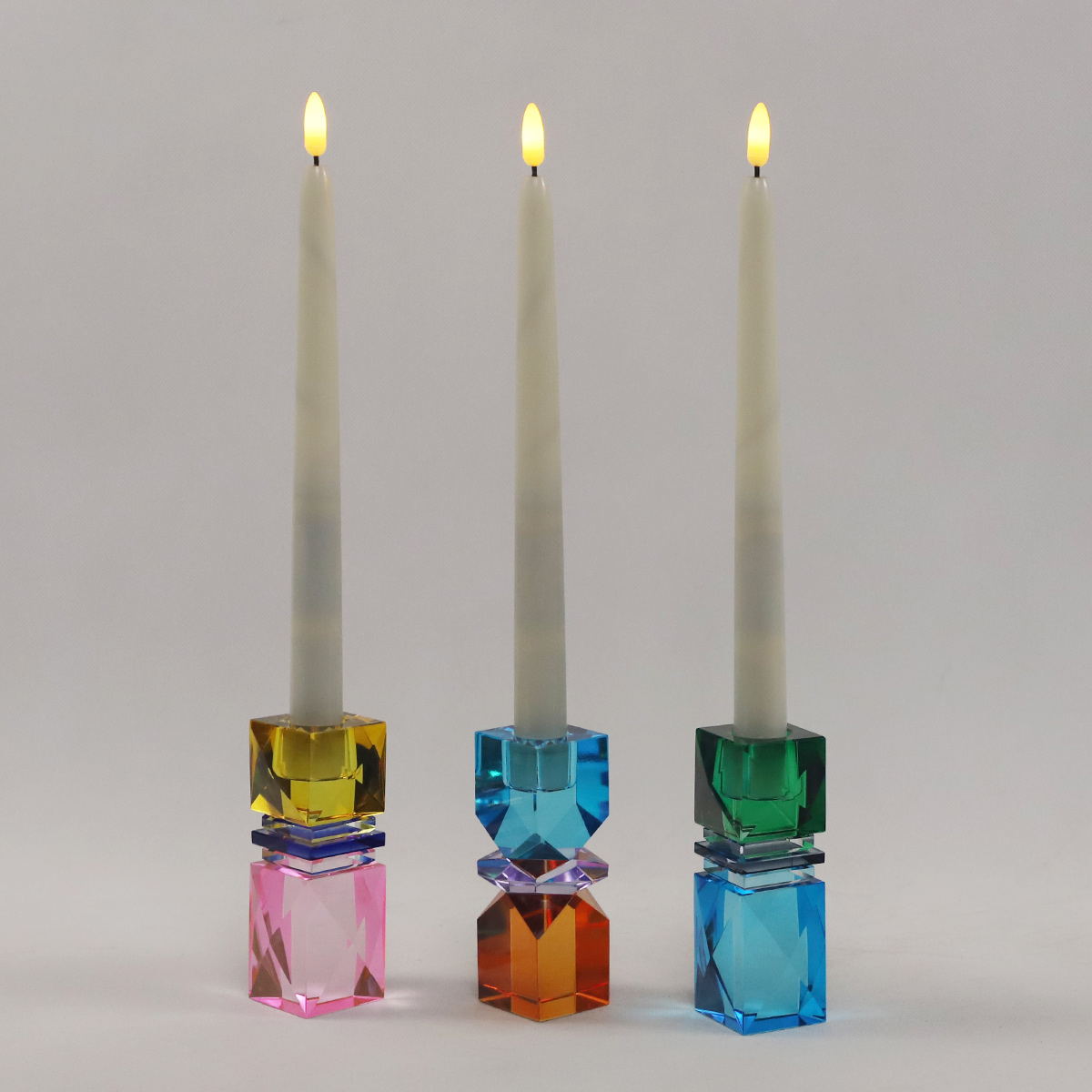 Clear Tall Glass Candle Holder