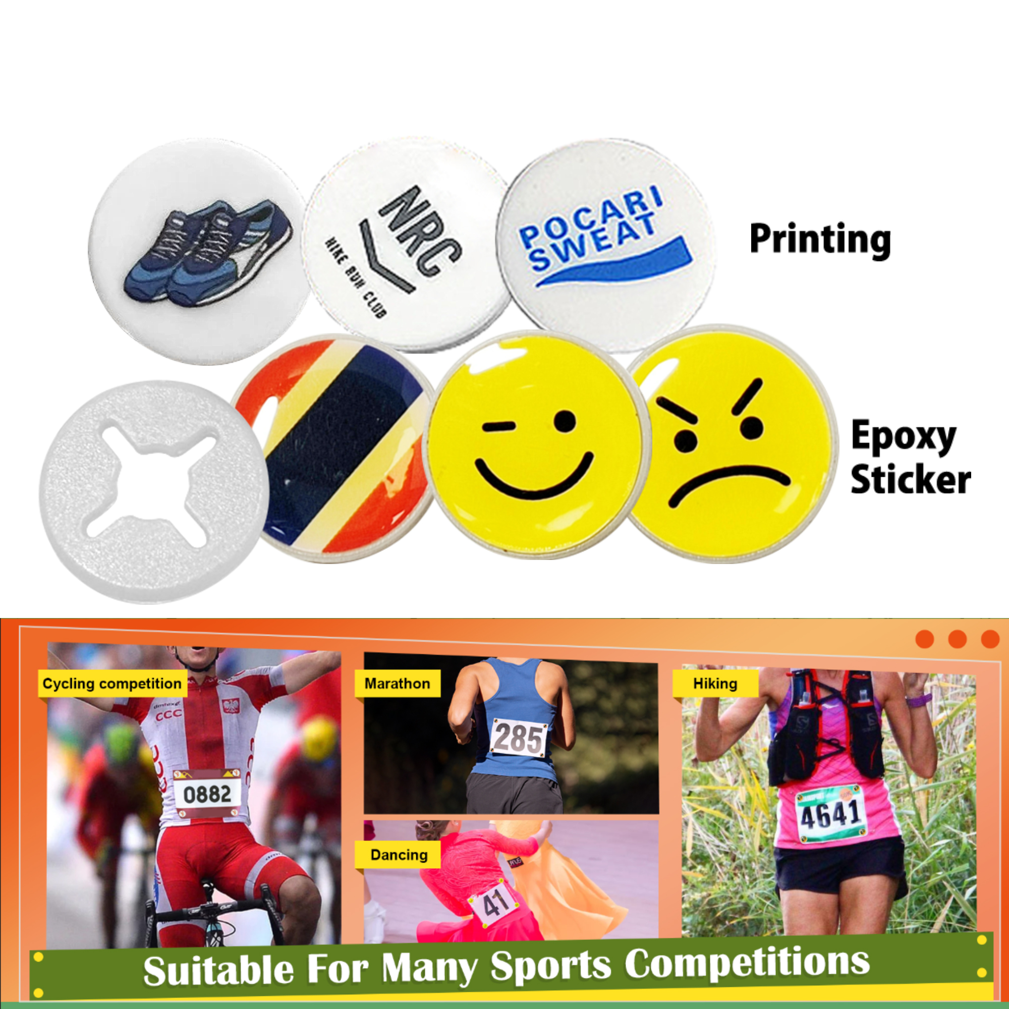 Custom Number Bib Clips for Sports Marathons