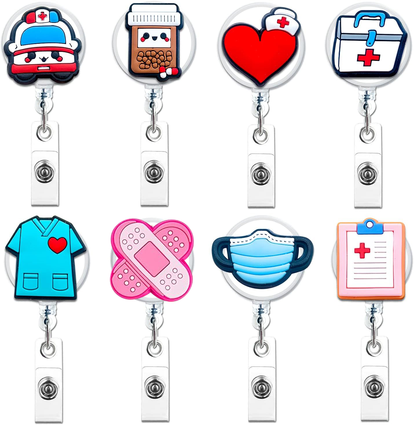 Custom Embroidered Badge Reels with Felt ID Clips