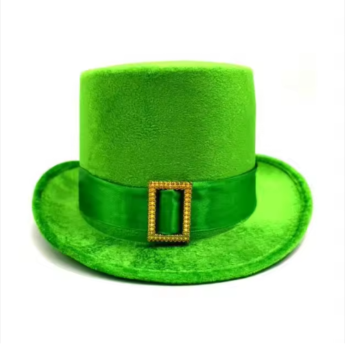 Green Lincoln Hat St. Patrick's Day Velvet High Hat