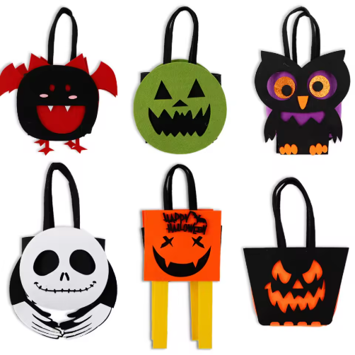 Halloween Bat Stereo Design Felt Tote Candy Bag