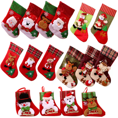 Santa Claus Socks and Christmas Tree Hanging Stockings
