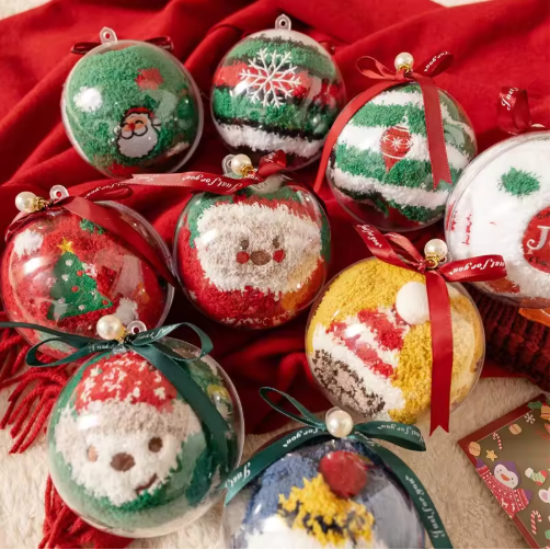 Christmas Ball Coral Fleece Thickened Cartoon Sleeping Socks