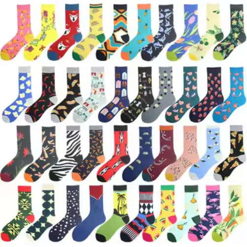 Boys White Blank Multi Color Sublimation Crew Socks