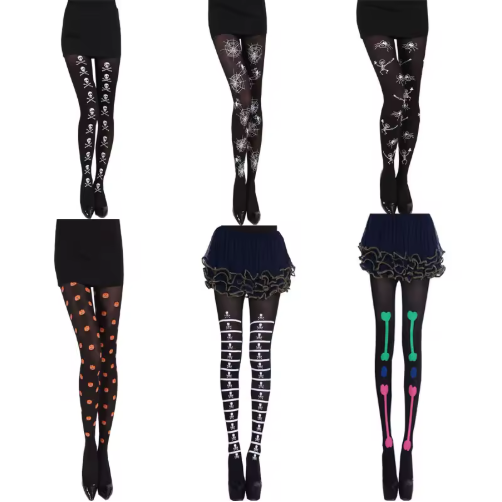 Halloween 3D Spider Web Fishnet Long Socks Cotton