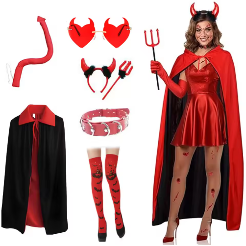 Halloween Devil Costume Set for Women