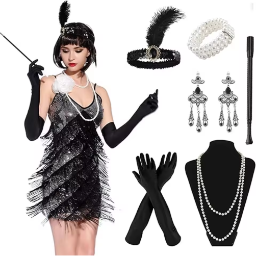 1920s Flapper Costume Set for Women