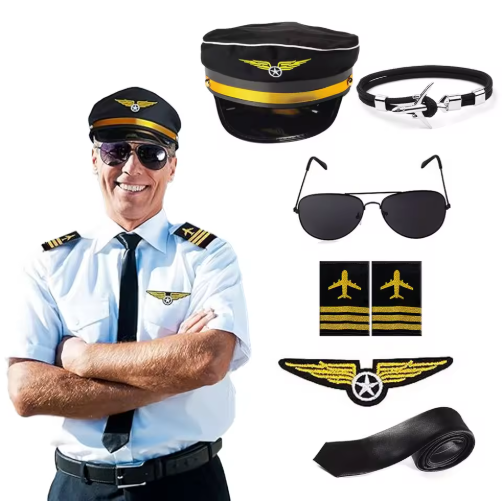 Pilot Costume Accessories Set with Aviator Sunglasses