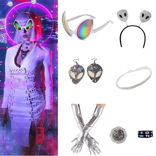 Alien Antenna Headband Rainbow Lens Sunglasses