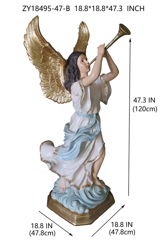 Trumpet Angel Polyresin Figurine