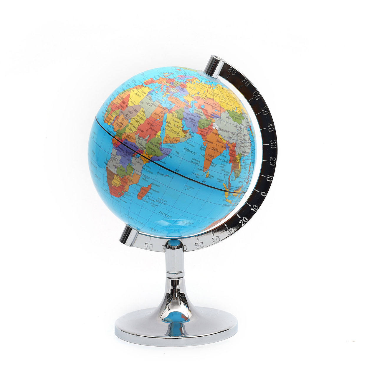 14.2cm Blue Spanish Globe with Metal Base