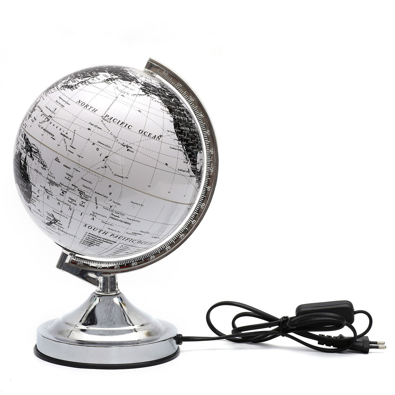 20cm Light-up Globe with Metal Base and Ruler