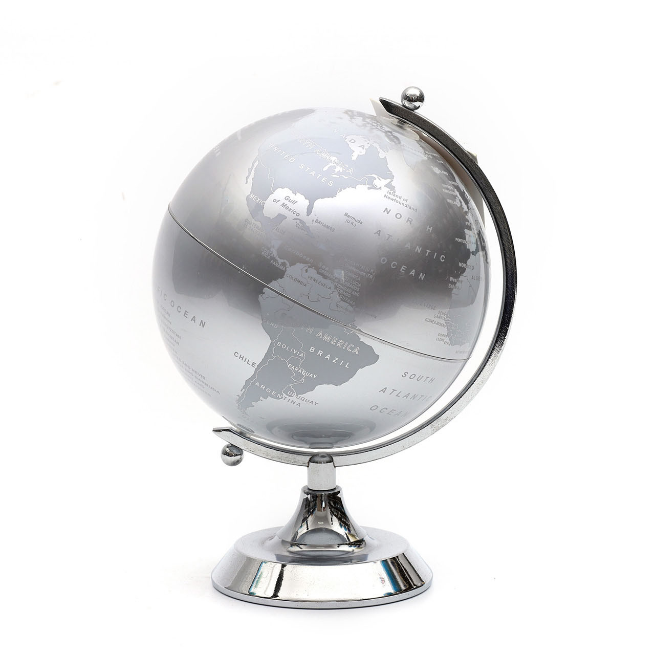 14.2cm Silver White French Globe with Metal Base