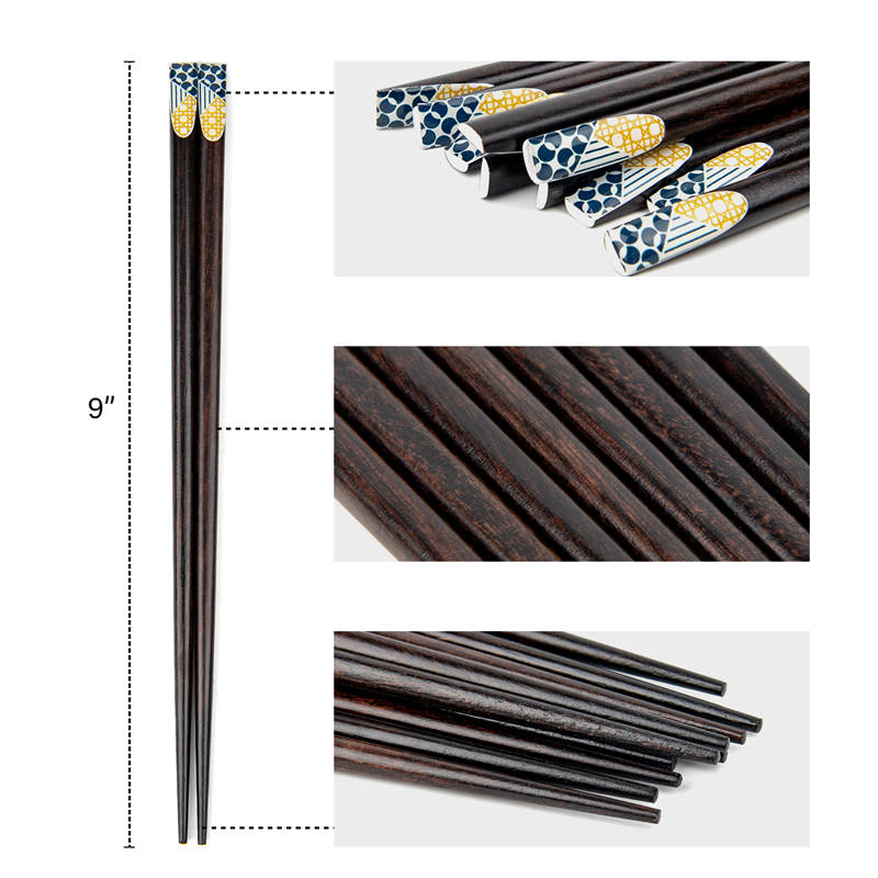 5 Pairs Lightweight Japanese Style Natural Wooden Chopsticks