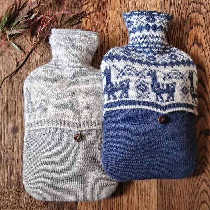 Set of 2 Durable Rubber Hot Water Bottles