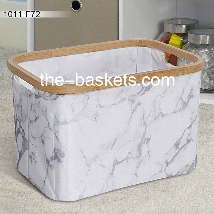 Fabric Basket with Bamboo Rim