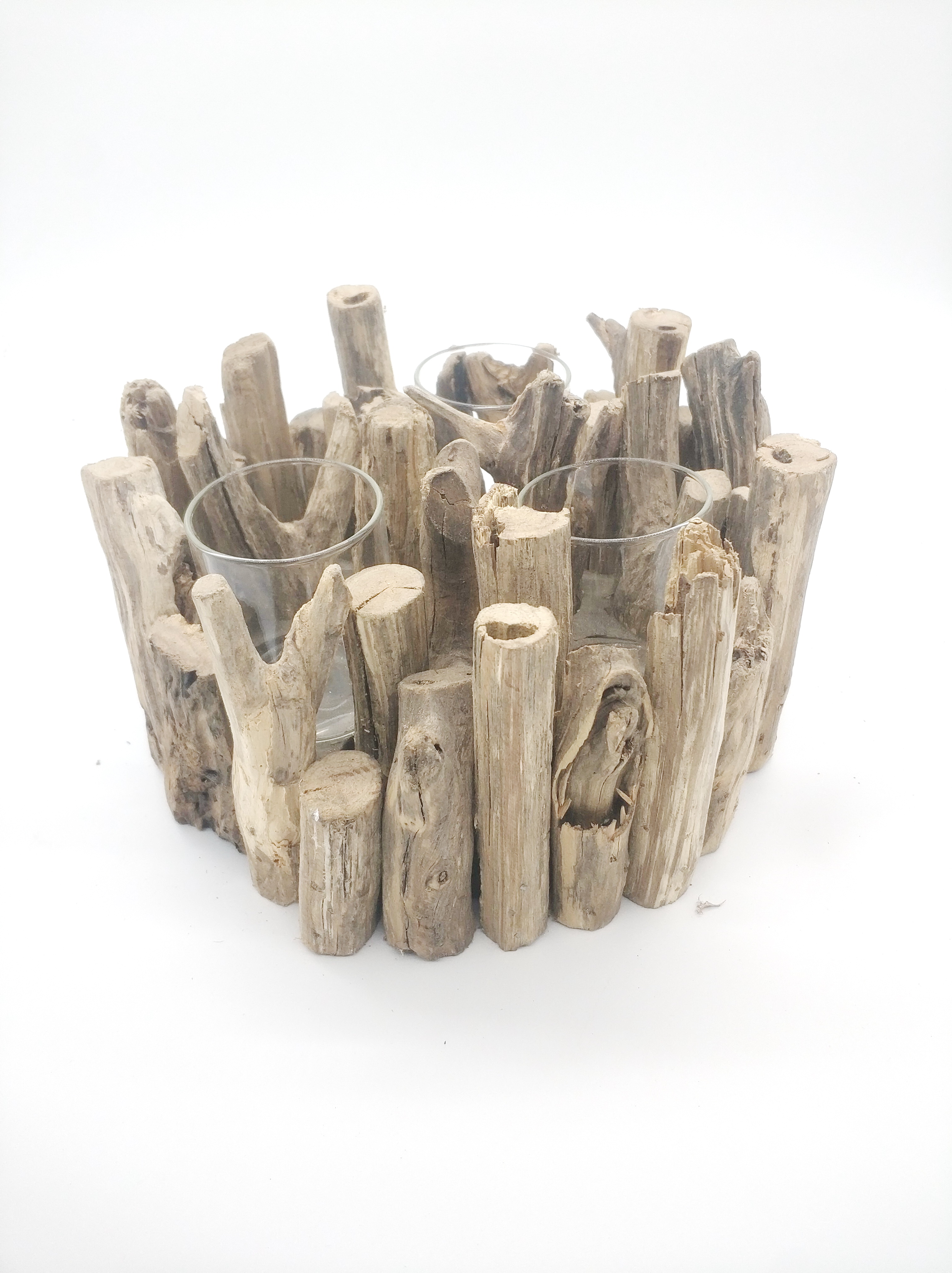 Wooden Decorative Display with Dried Flowers