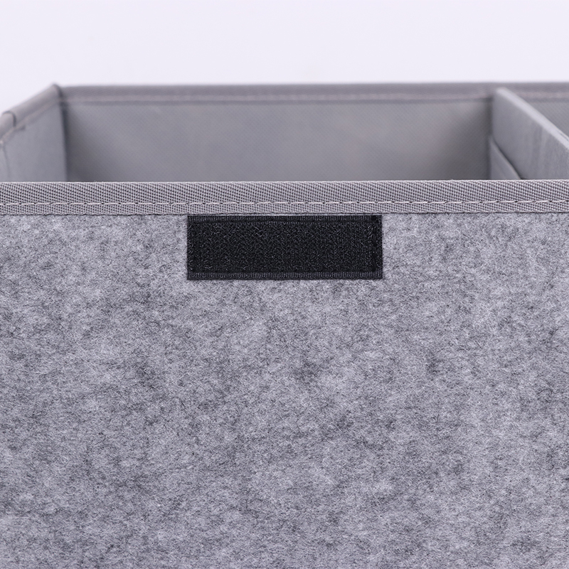 Foldable 2-Compartment Felt Laundry Hamper with Lid
