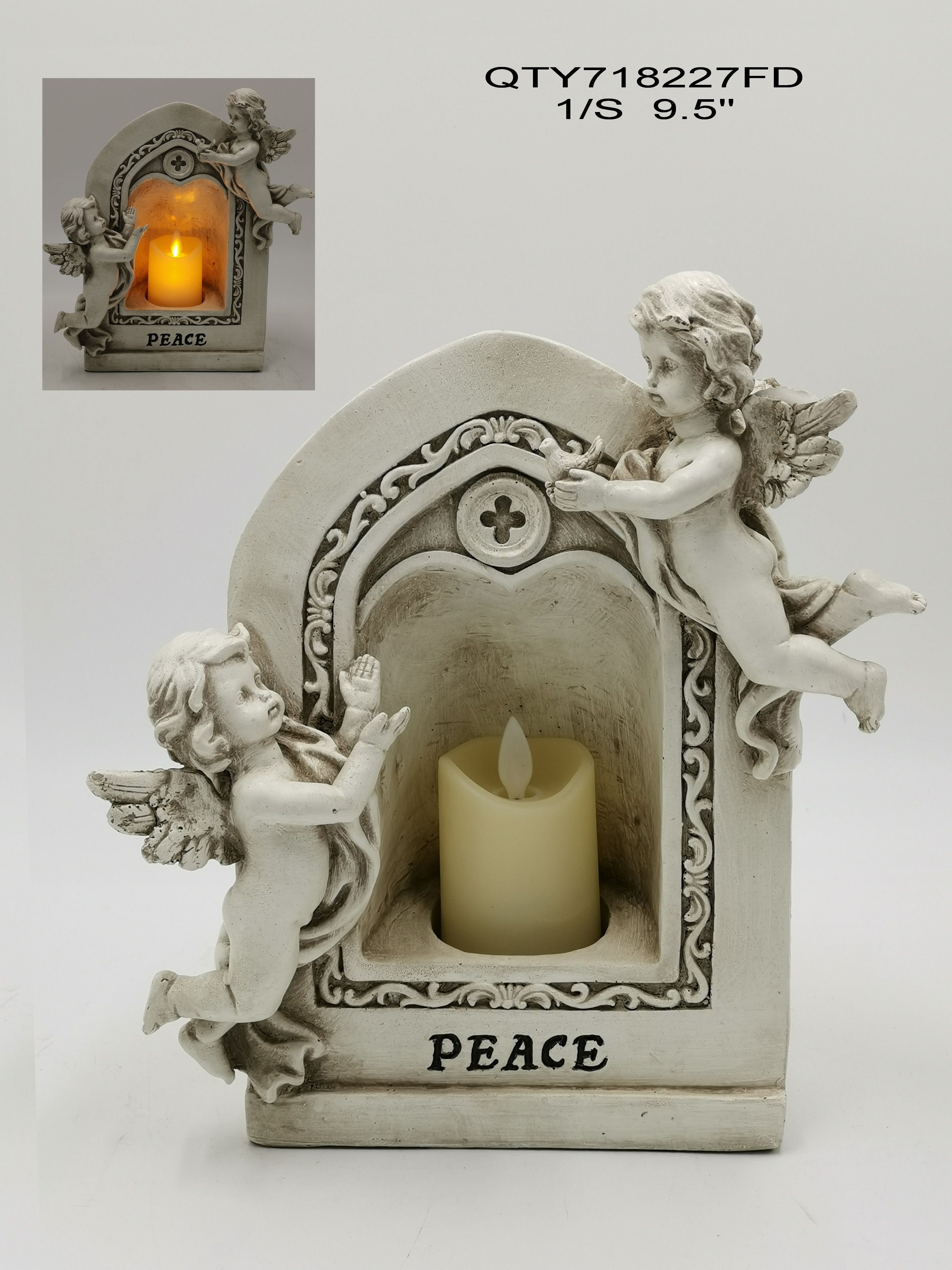 Garden Cemetery Angel Decoration with LED Candle