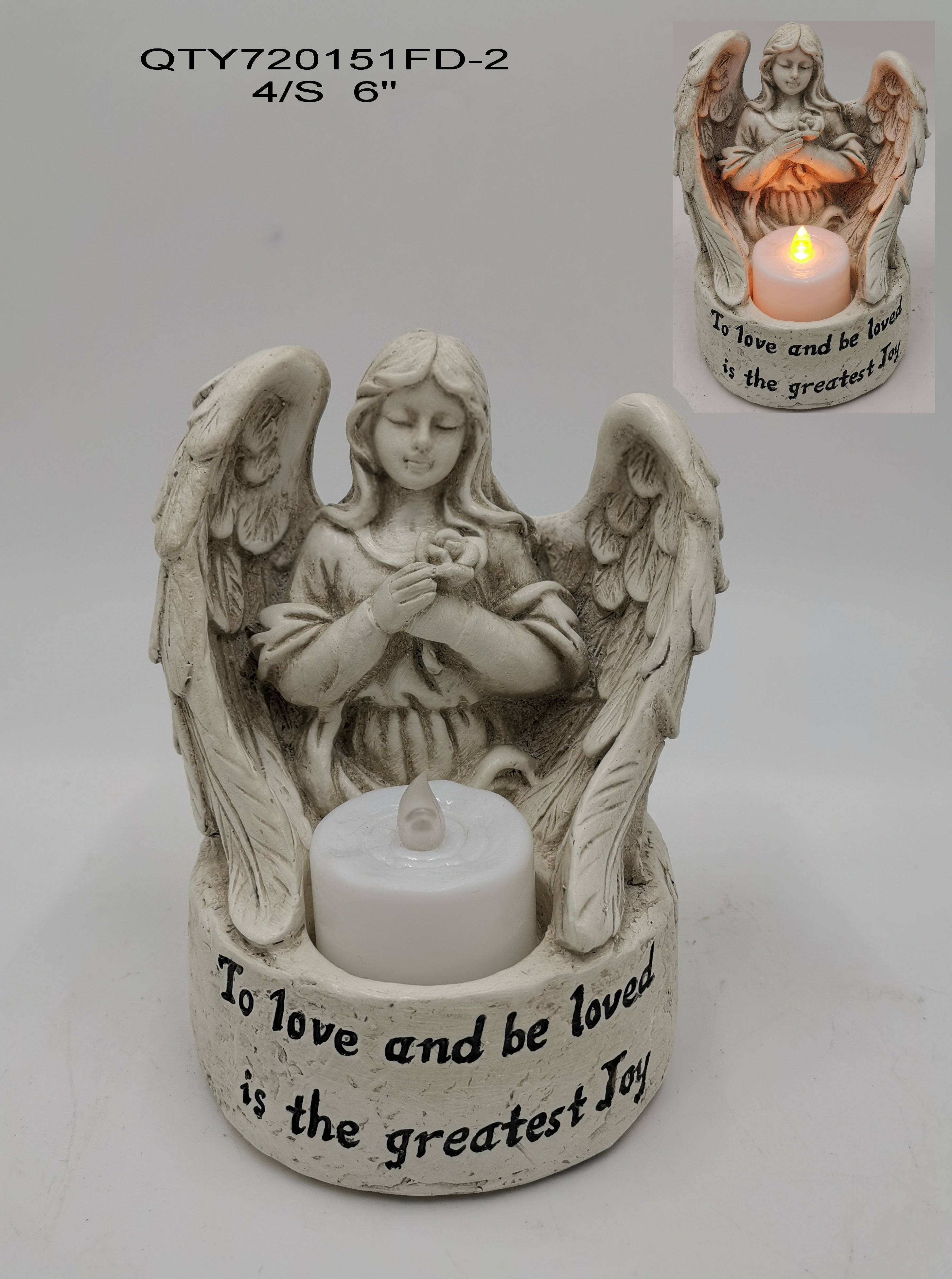 Garden Cemetery Angel Decoration with LED Candle