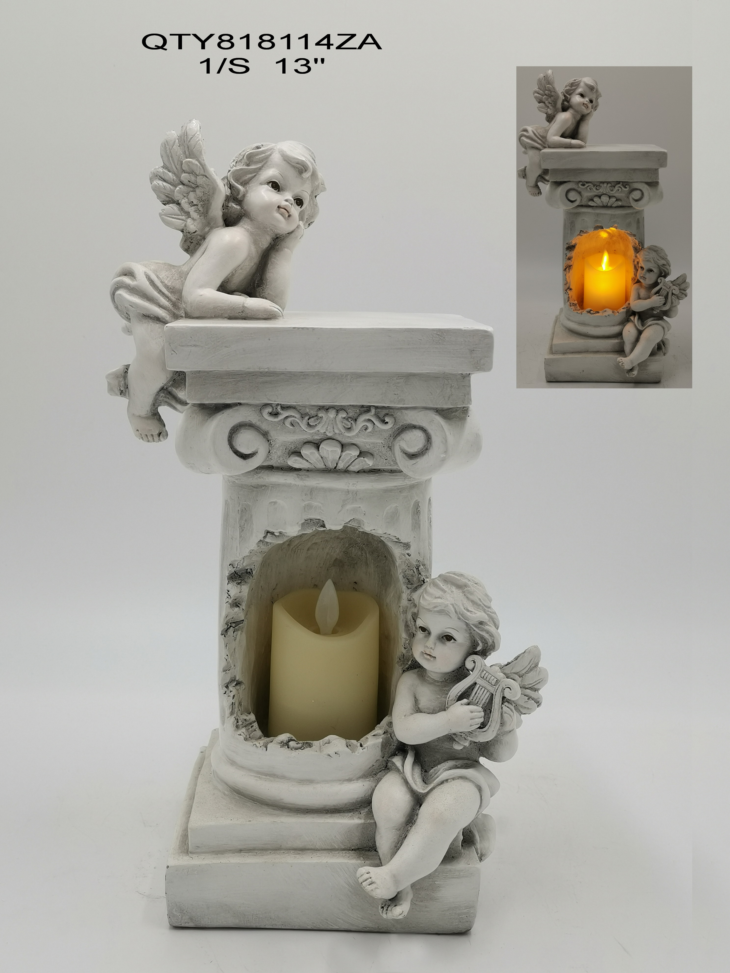 Garden Cemetery Angel Decoration with LED Candle