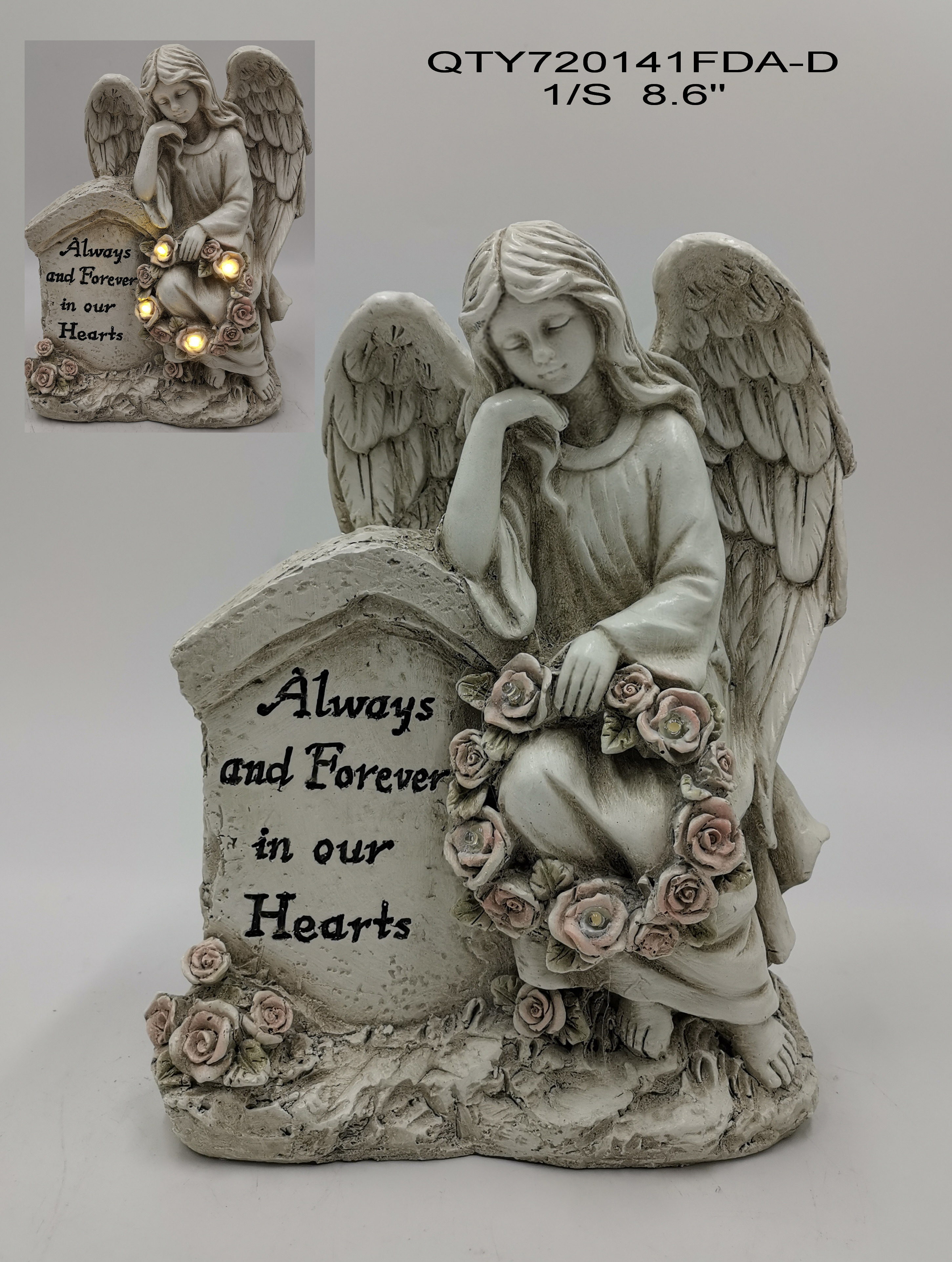 Cemetery Angel Garden Decoration with LED Light