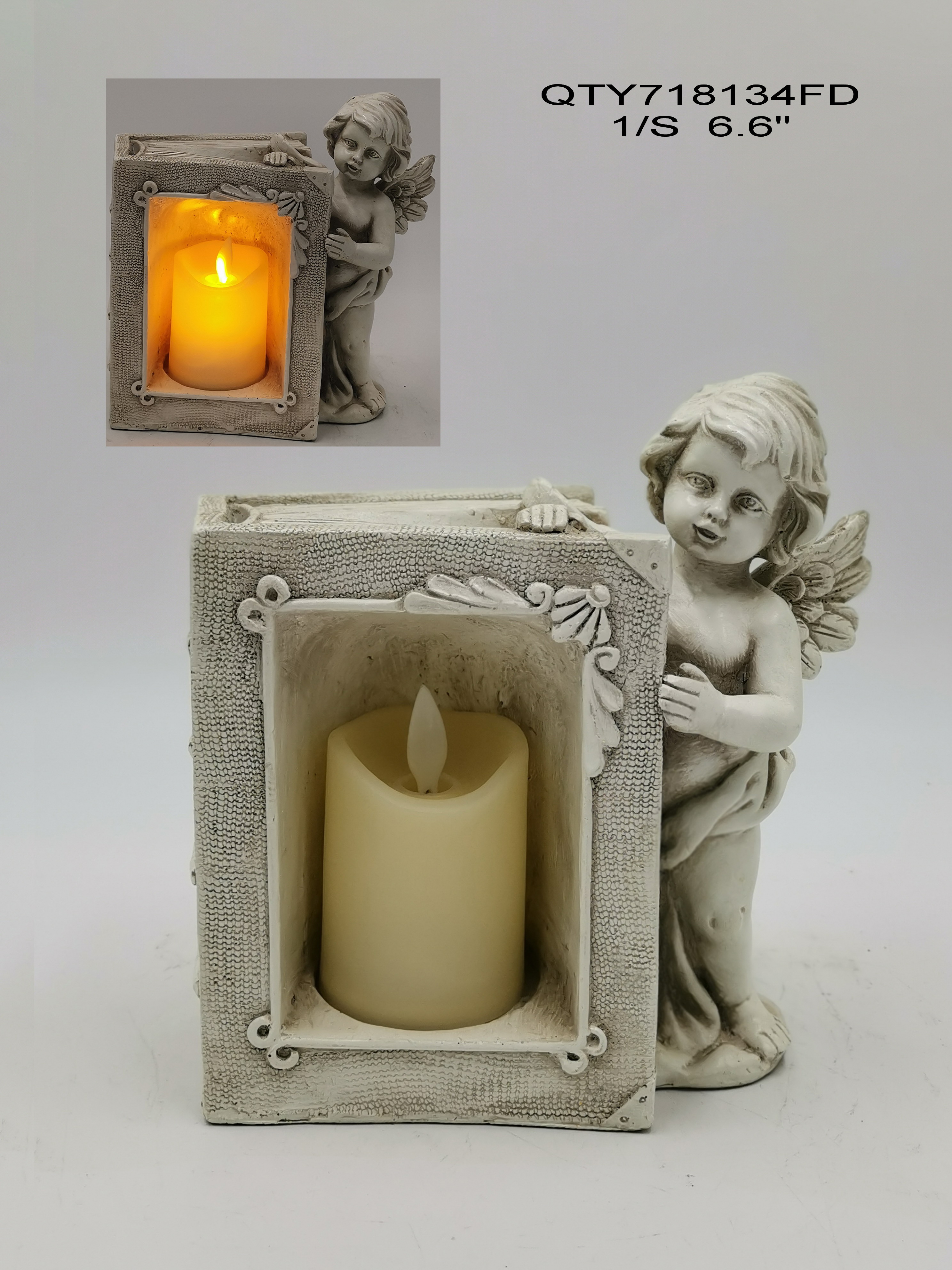 Garden Cemetery Angel Decoration with LED Candle