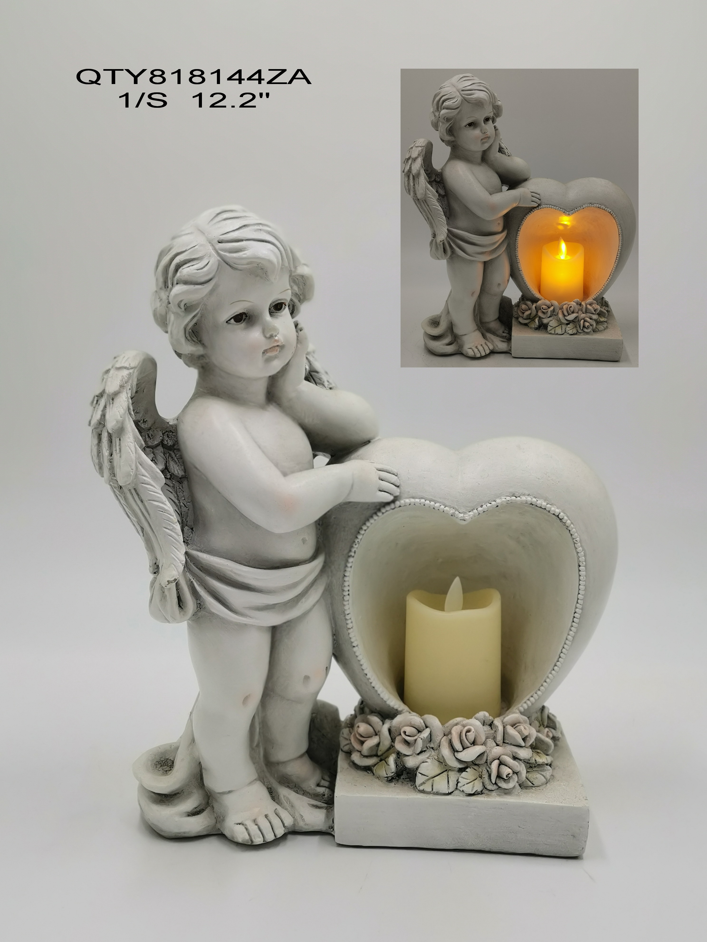 Garden Cemetery Angel Decoration with LED Candle