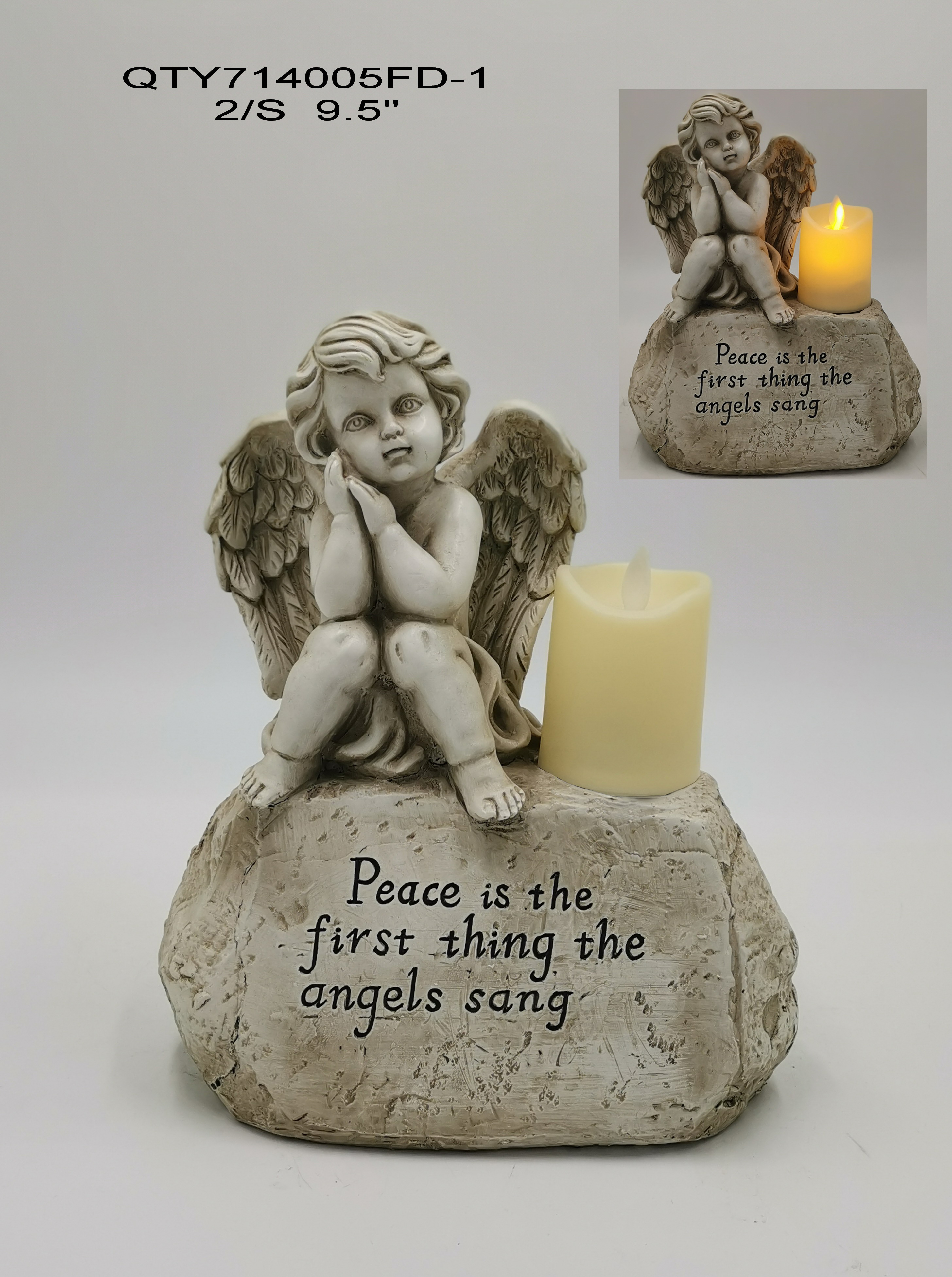Garden Cemetery Angel Decoration with LED Candle