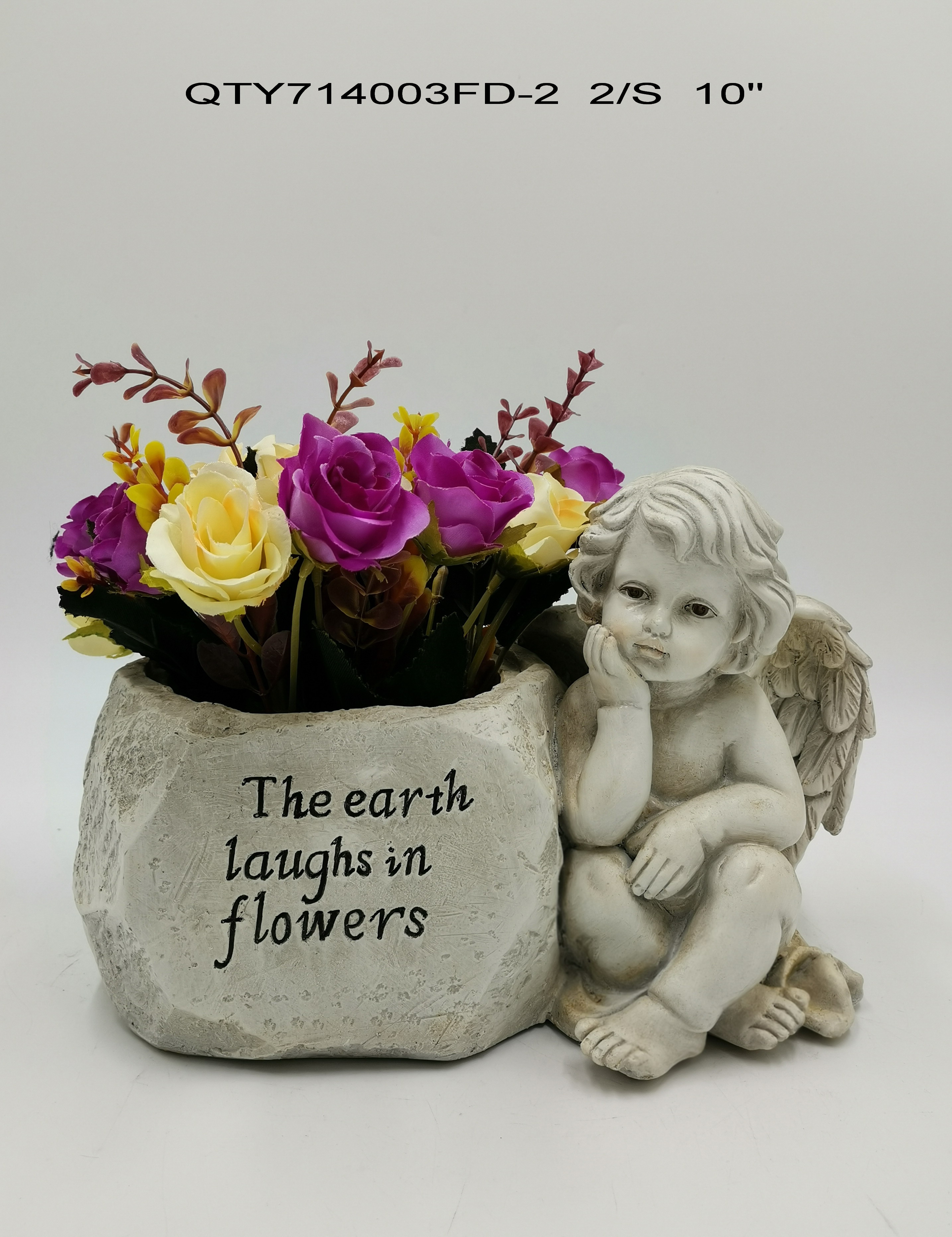 Cemetery Angel Garden Decoration with Flower Pot