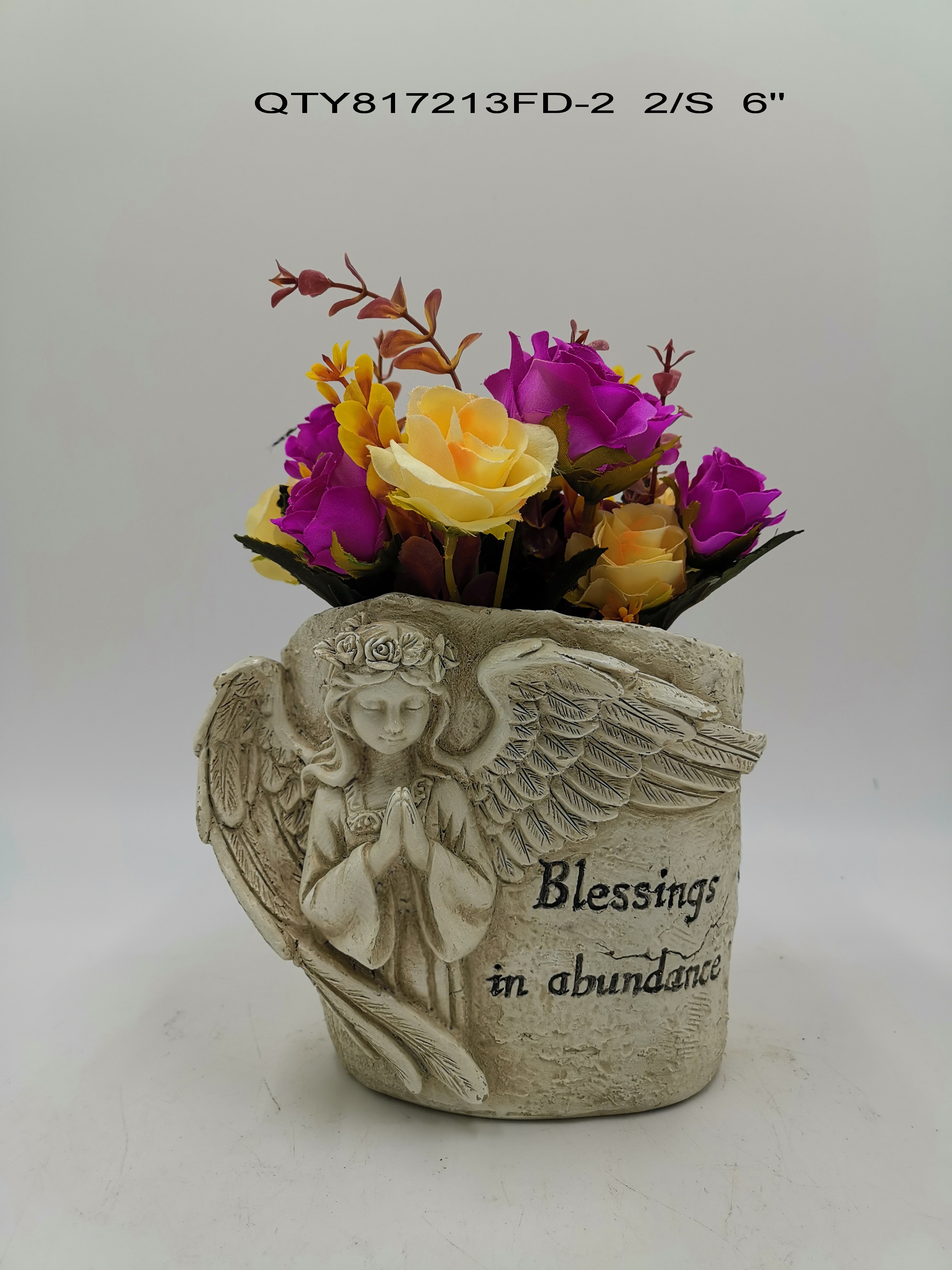 Cemetery Angel Garden Decoration with Flower Pot