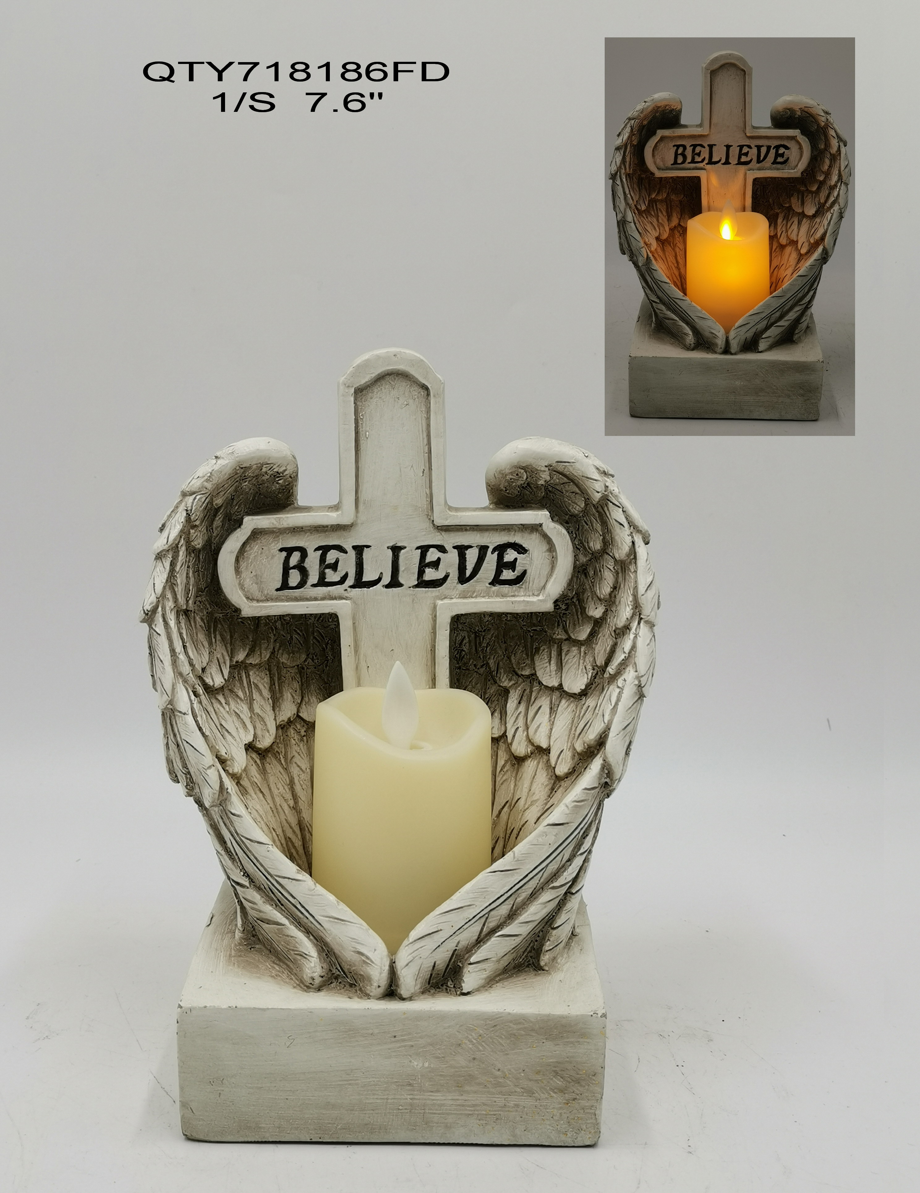 Garden Cemetery Angel Decoration with LED Candle