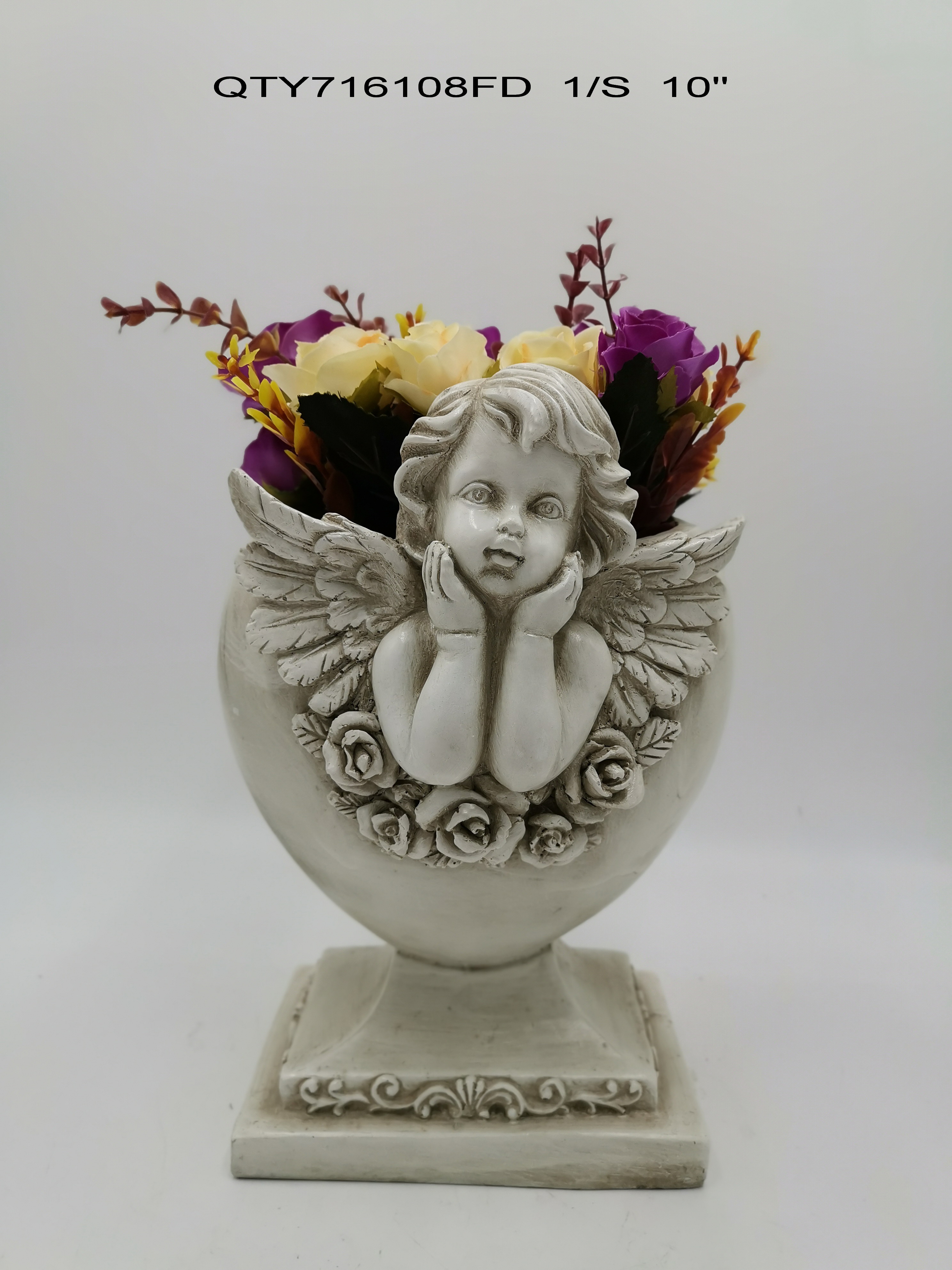 Cemetery Angel Garden Decoration with Flower Pot