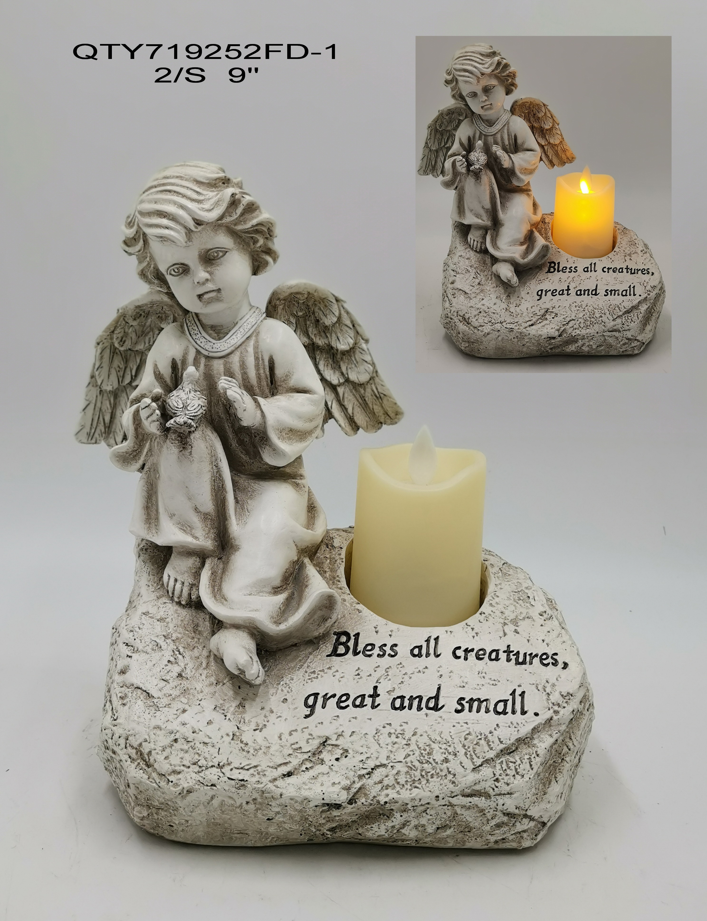 Garden Cemetery Angel Decoration with LED Candle