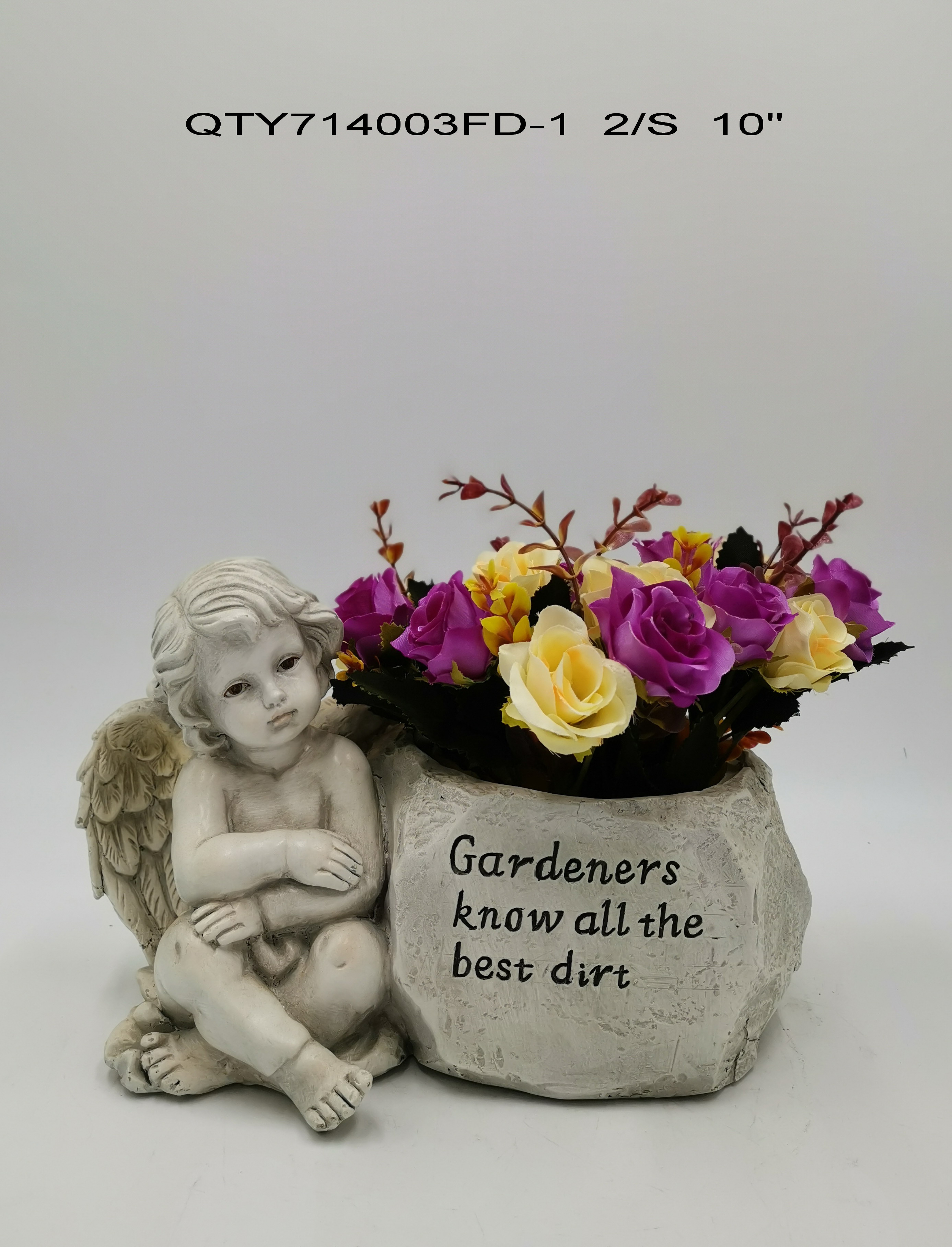 Cemetery Angel Garden Decoration with Flower Pot