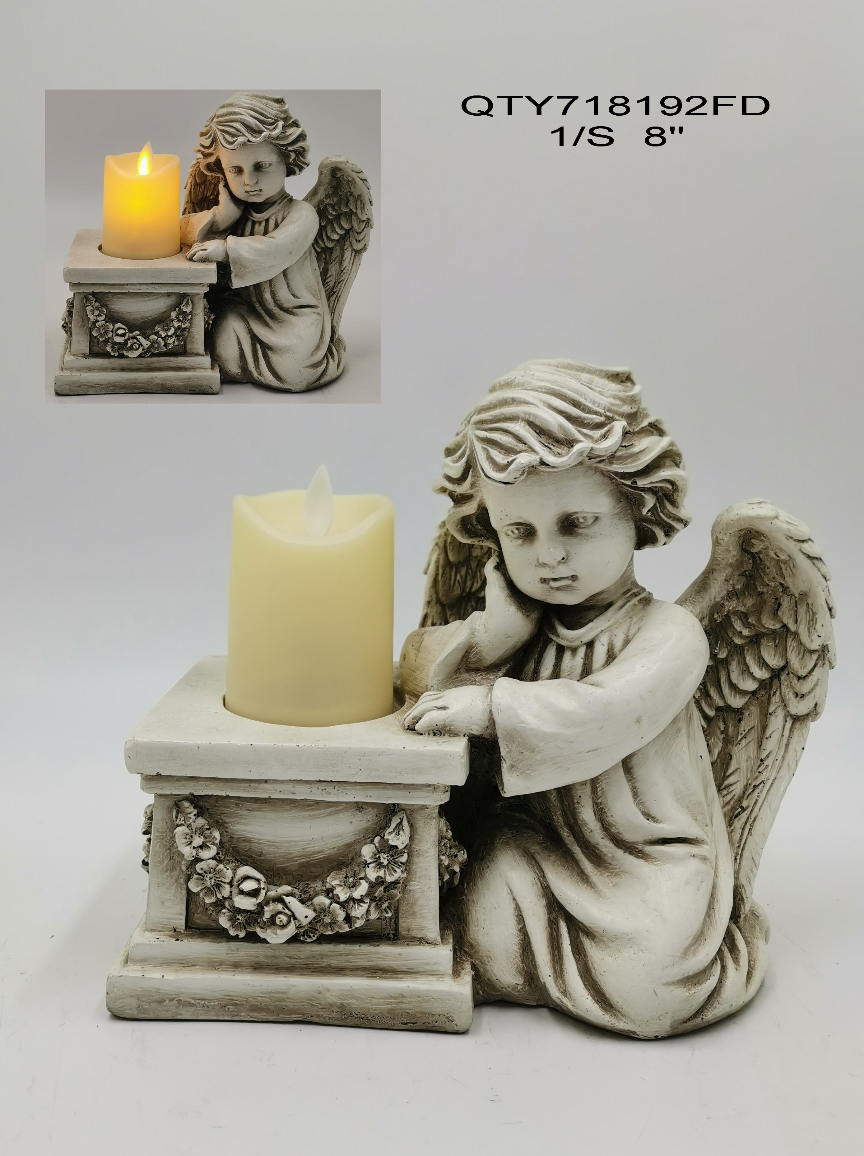 Garden Cemetery Angel Decoration with LED Candle