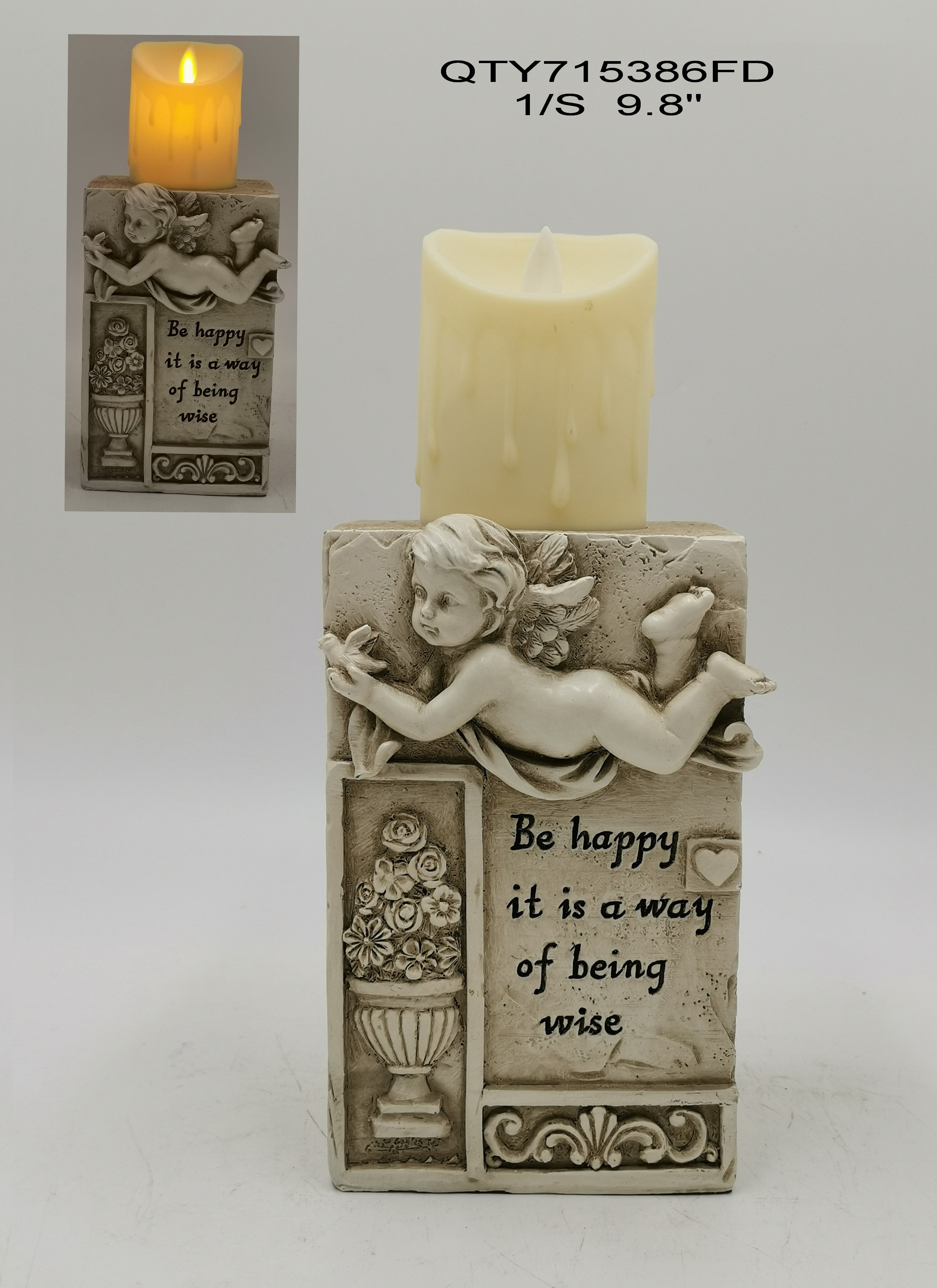 Garden Cemetery Angel Decoration with LED Candle