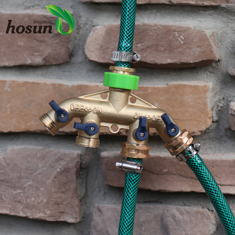 3/4 Inch 4-Way Garden Hose Splitter Connector