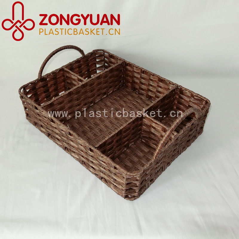 Round Woven PP Storage Basket with Handle